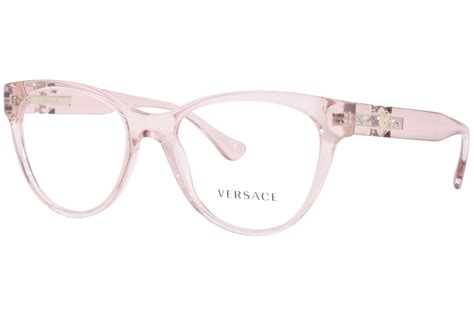 versace pale pink half frame glasses